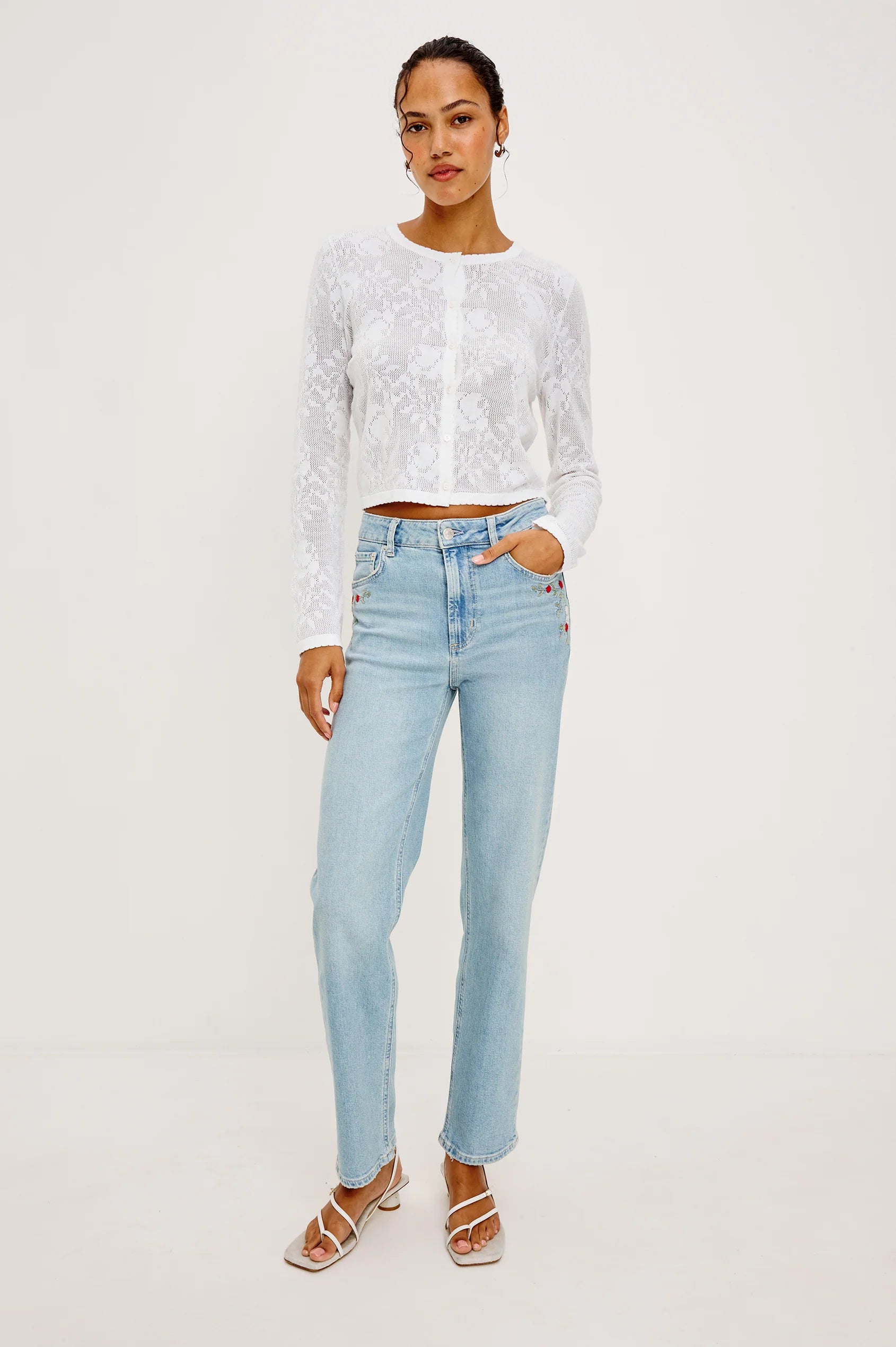 white summer cardigan