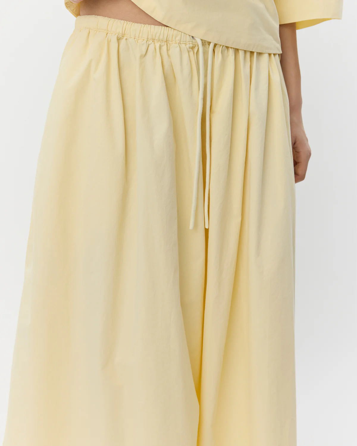 midi a line skirt in yellow