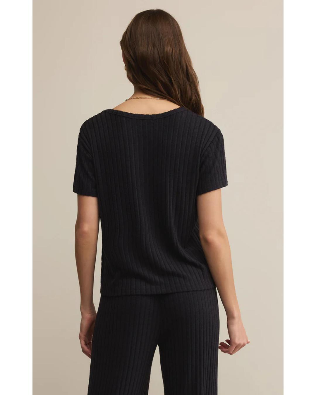black ribbed t-shirt