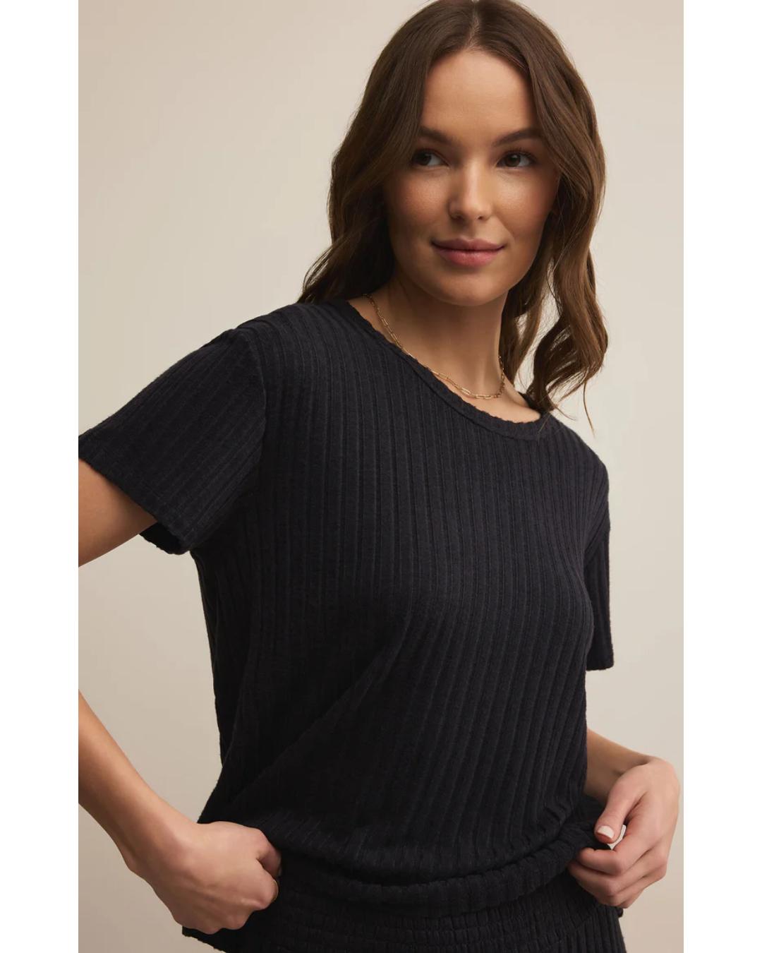 black ribbed t-shirt