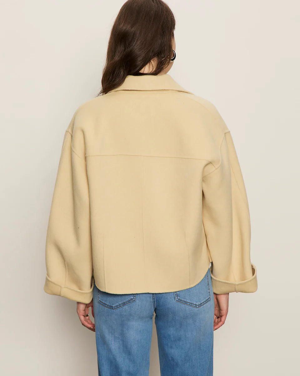 cropped yellow/cream peacoat