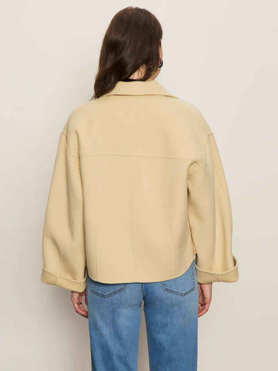 cropped yellow/cream peacoat