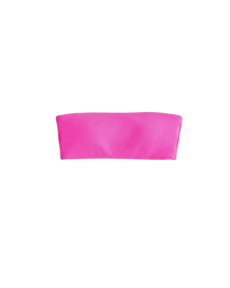 bikini tube top in neon pink