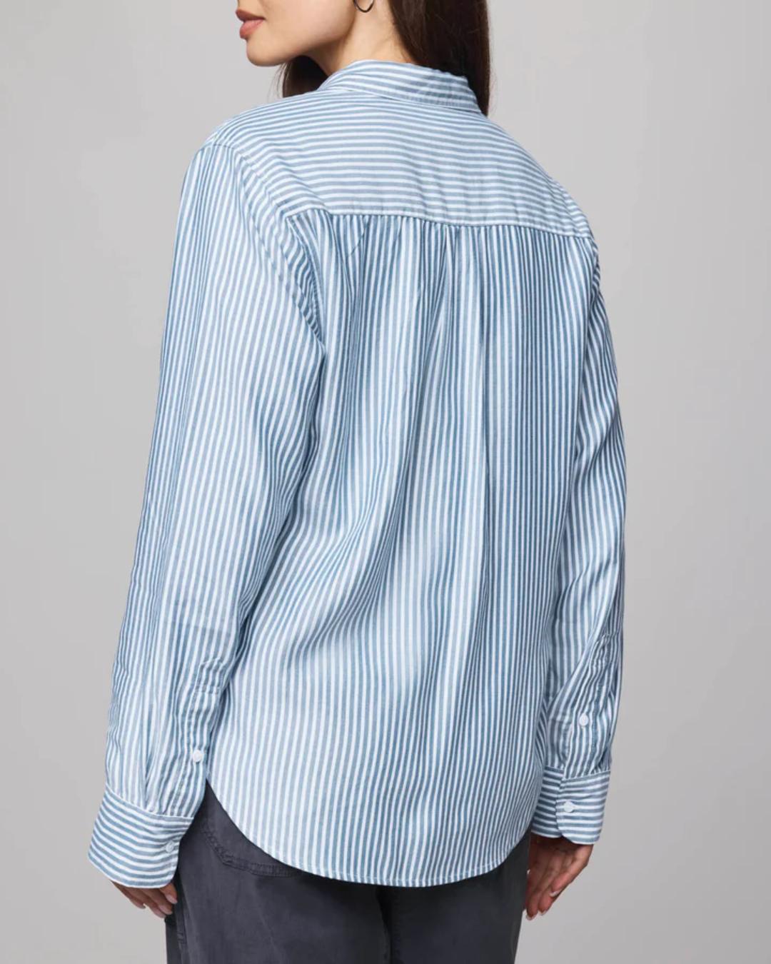 stripe blouse in white and blue
