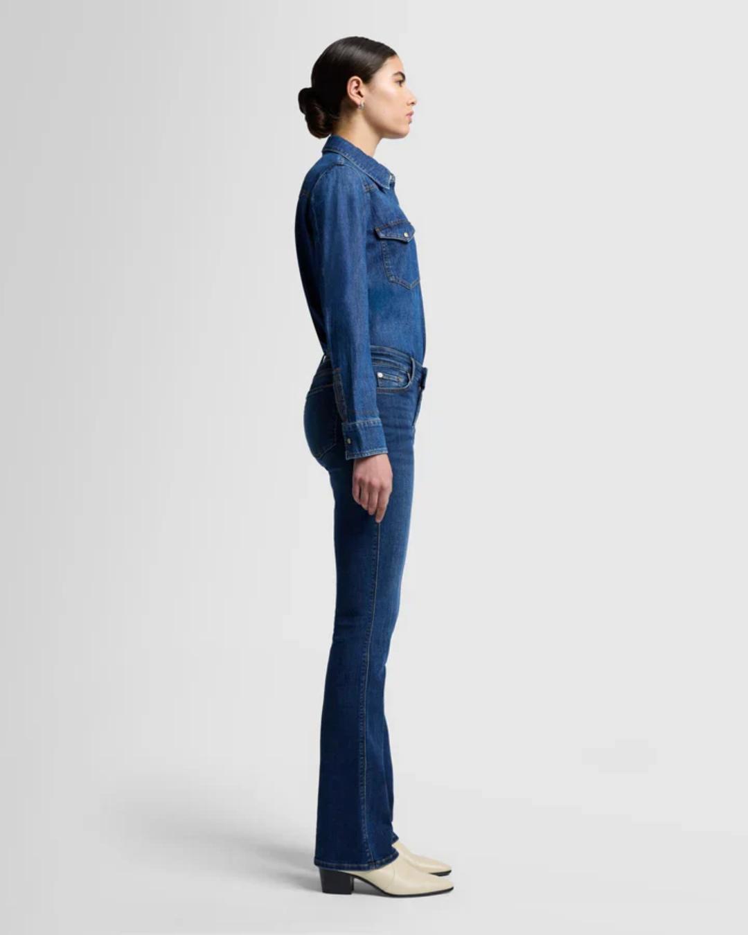 blue denim bootcut pant