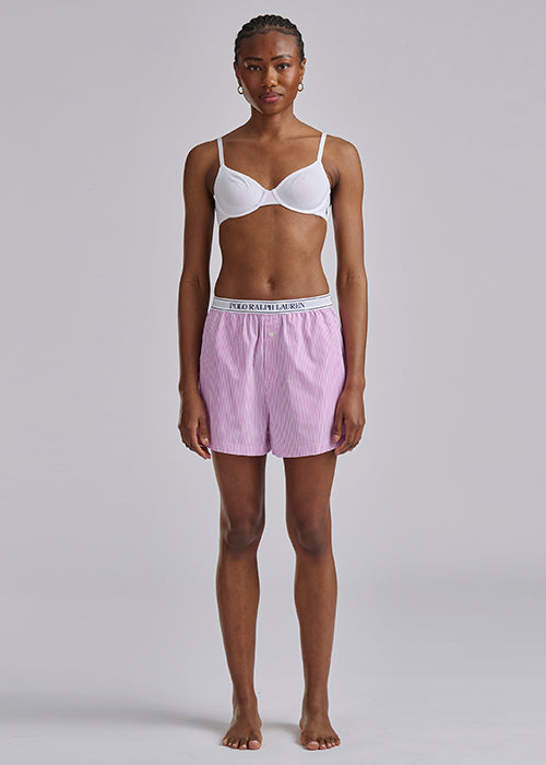striped pink boxer short