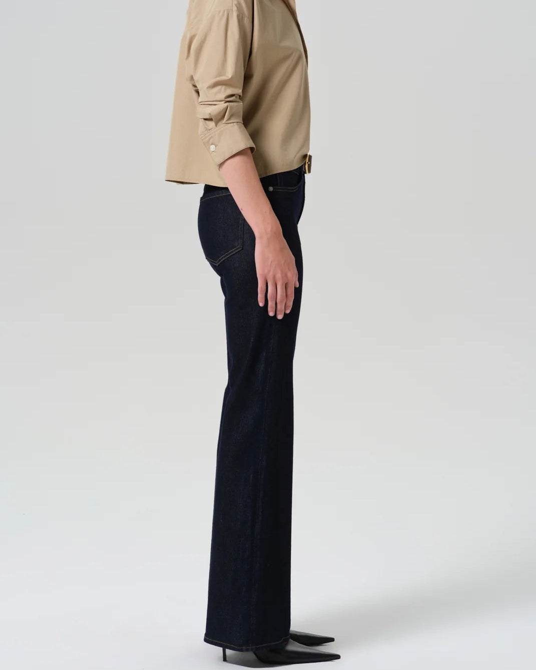 dark blue denim bootcut denim pant