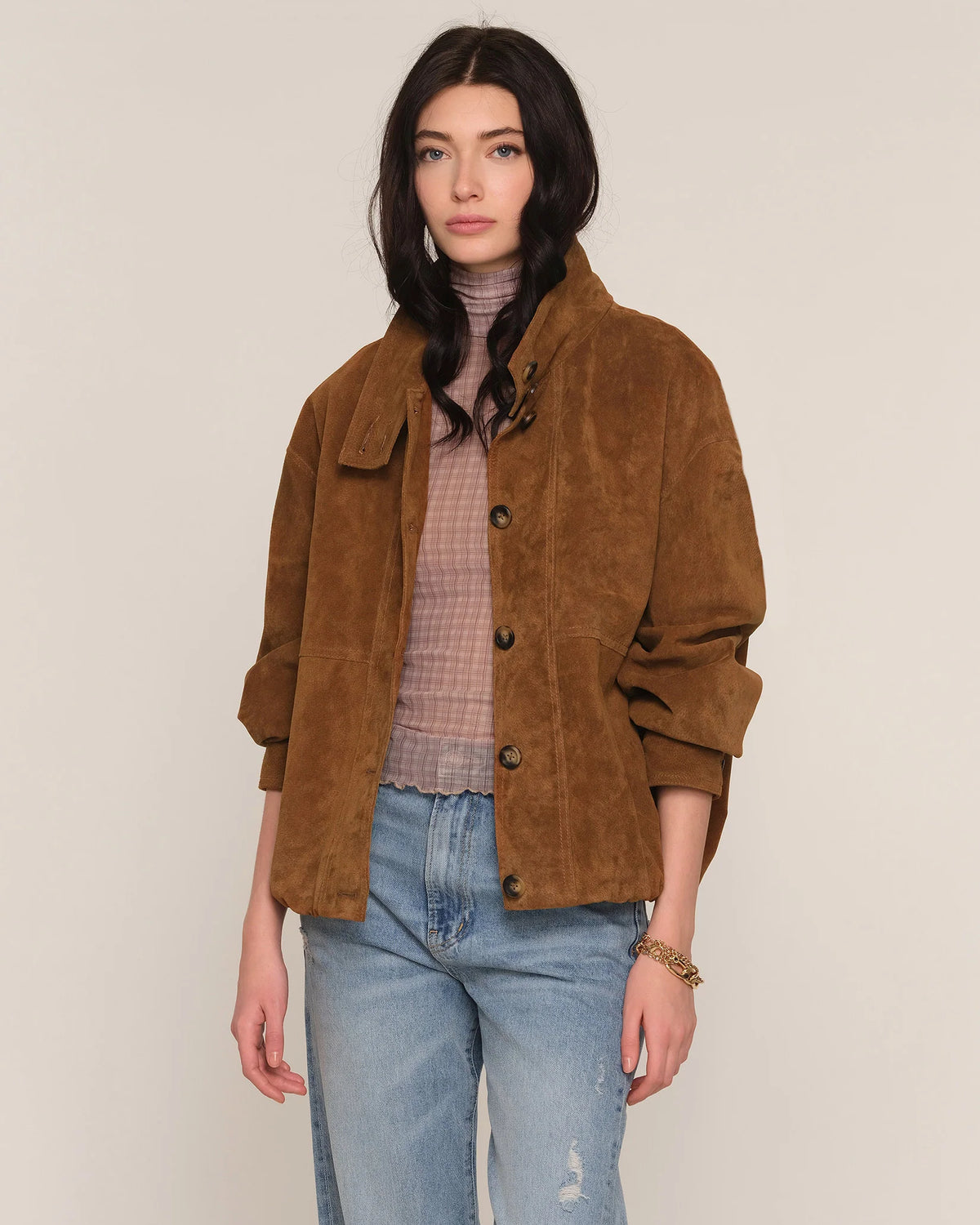 light brown suede jacket