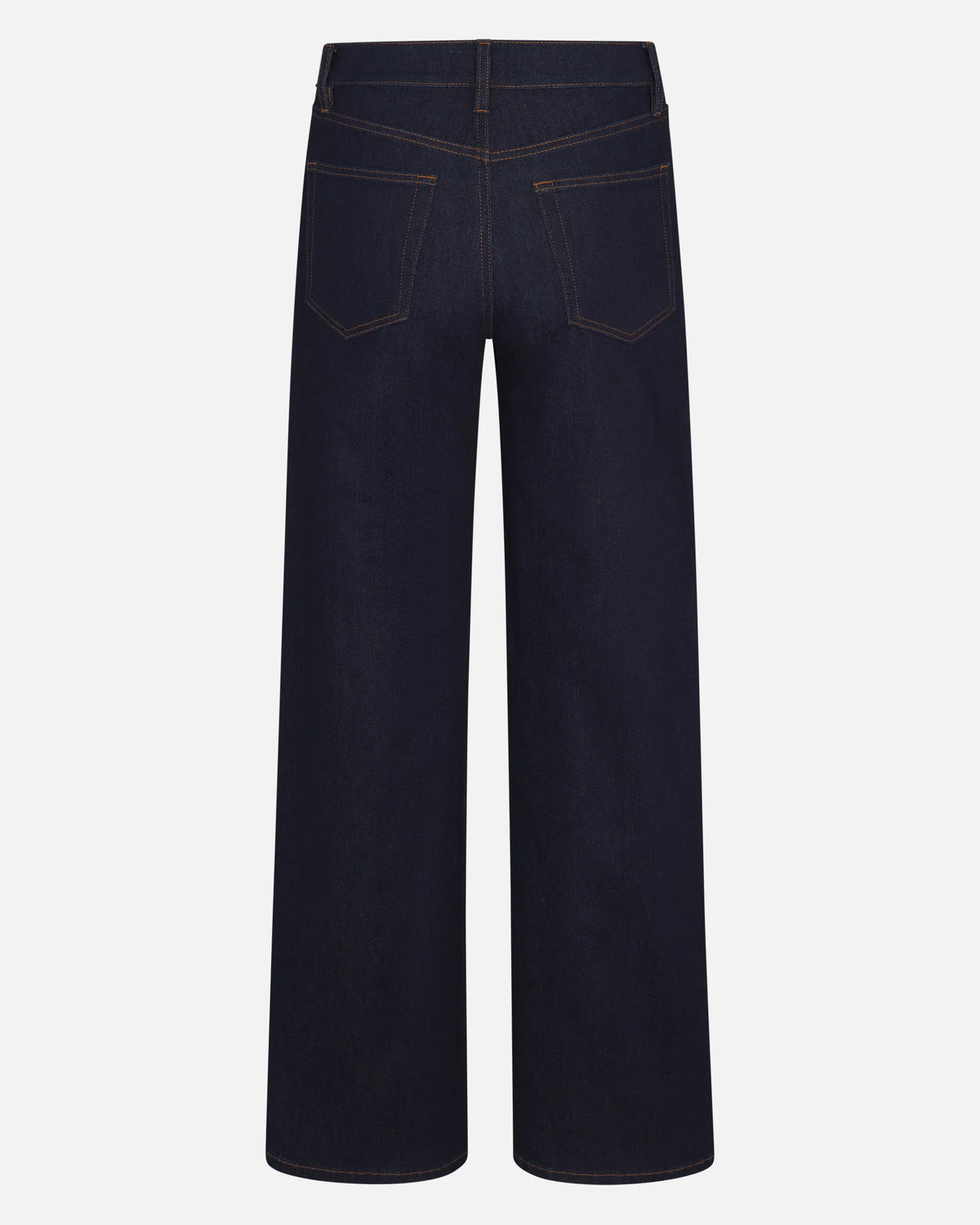 dark denim pant with a wide leg