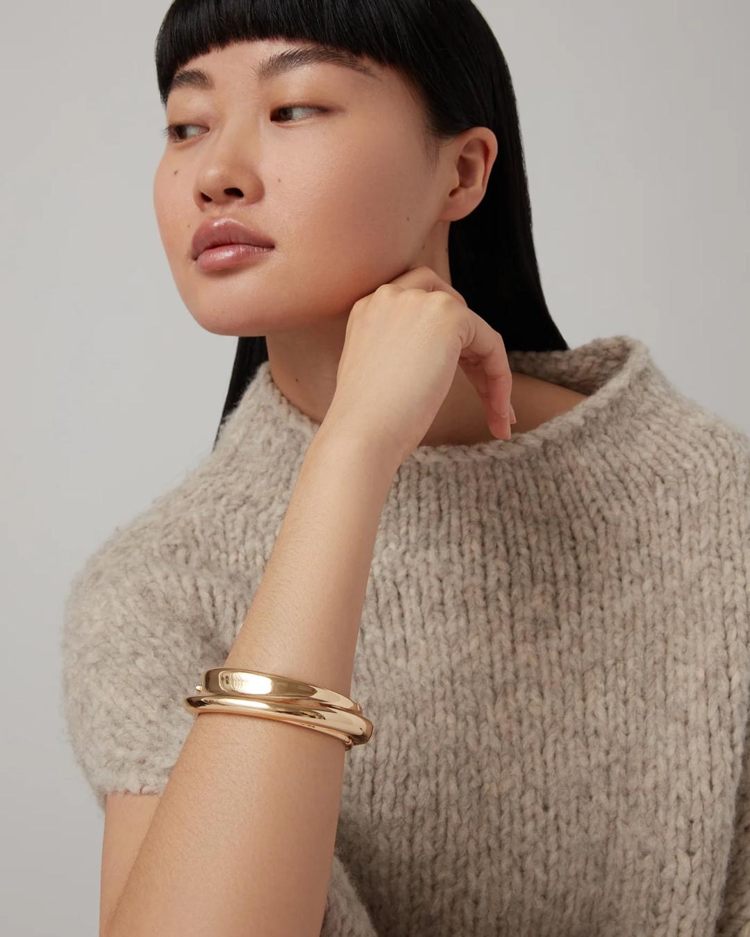 statement gold bangle