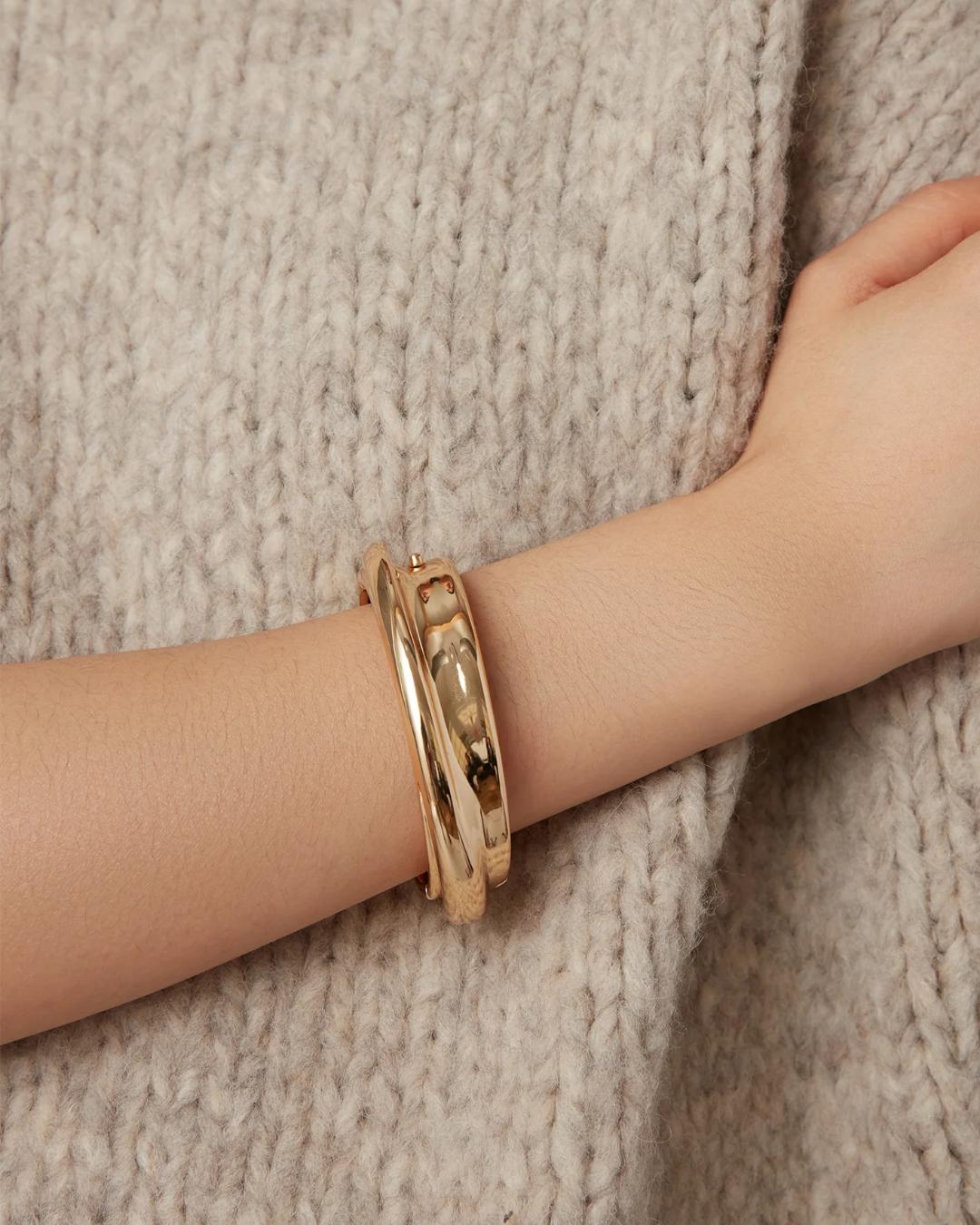 statement gold bangle