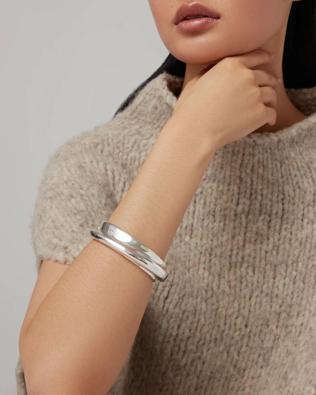 silver statement bangle
