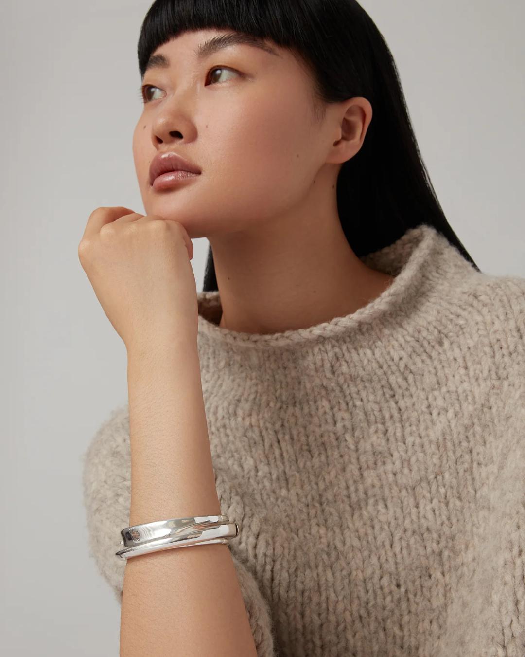 silver statement bangle