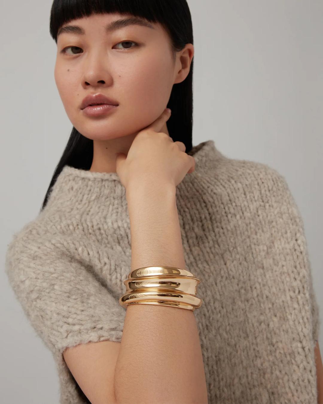 chunky gold statement bangle