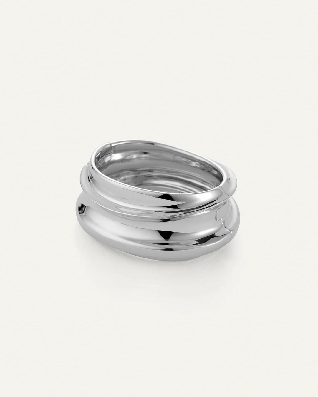 chunky statement silver bangle