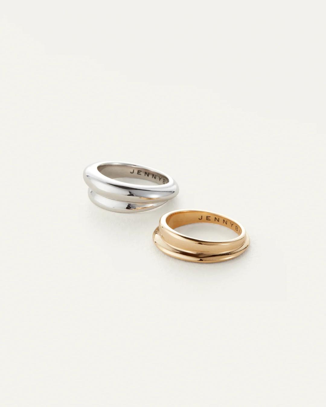 two rings in silver and gold