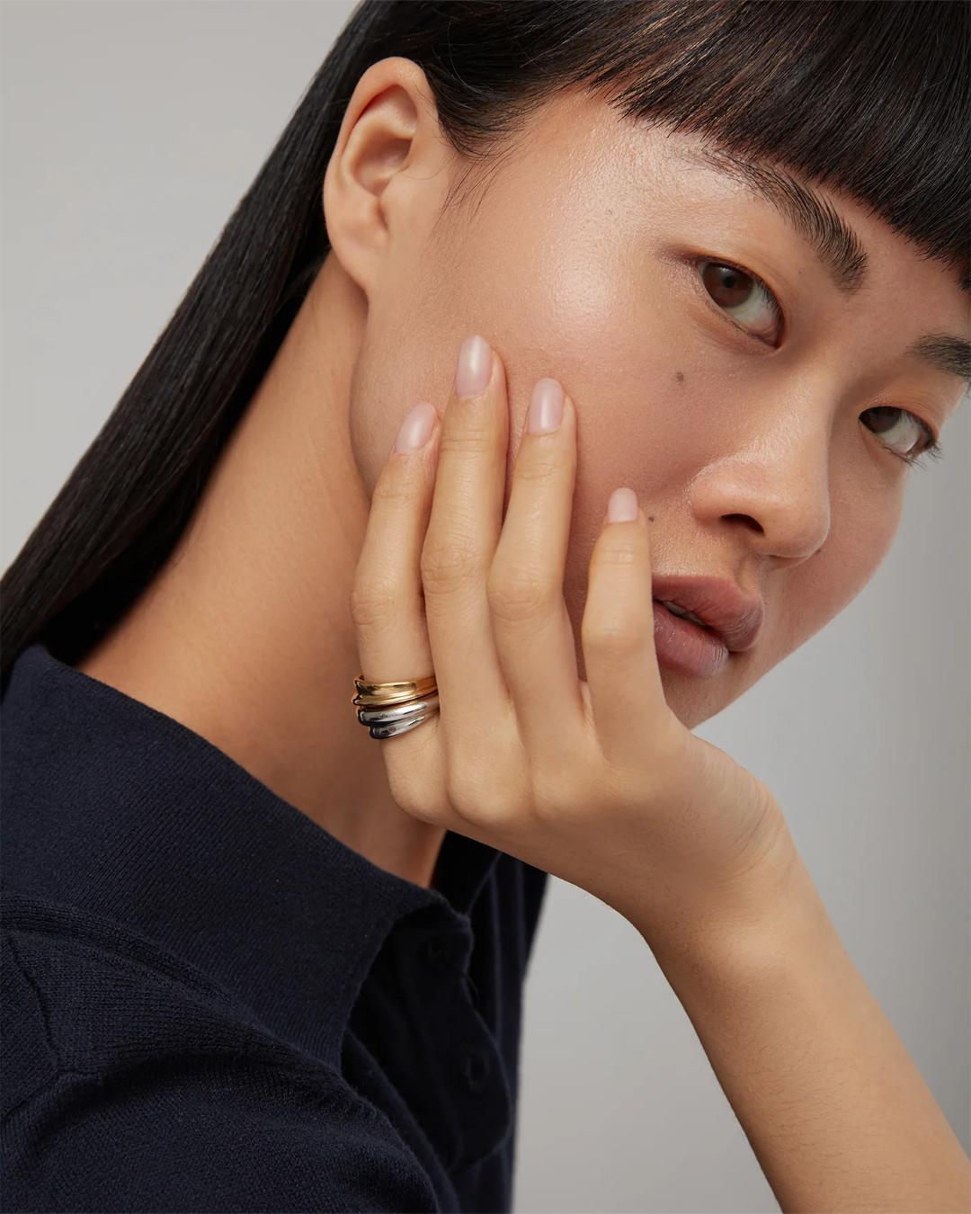 two rings in silver and gold