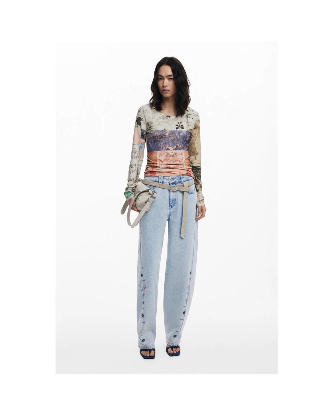 multi color design long sleeve