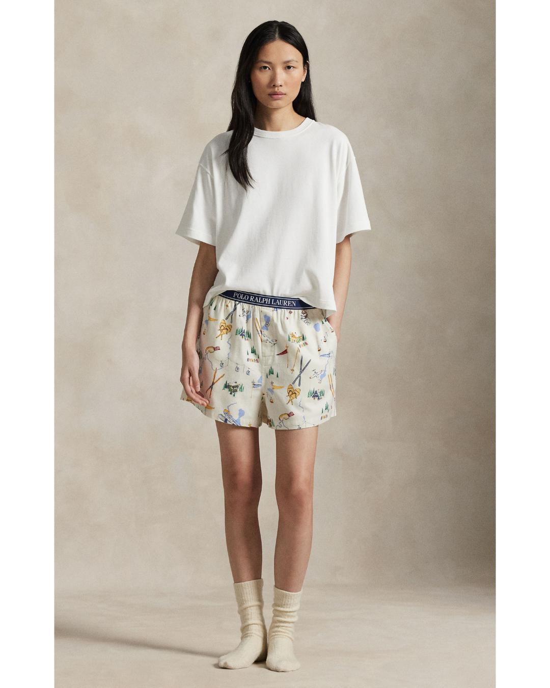 sleep boxer with ski prints on it