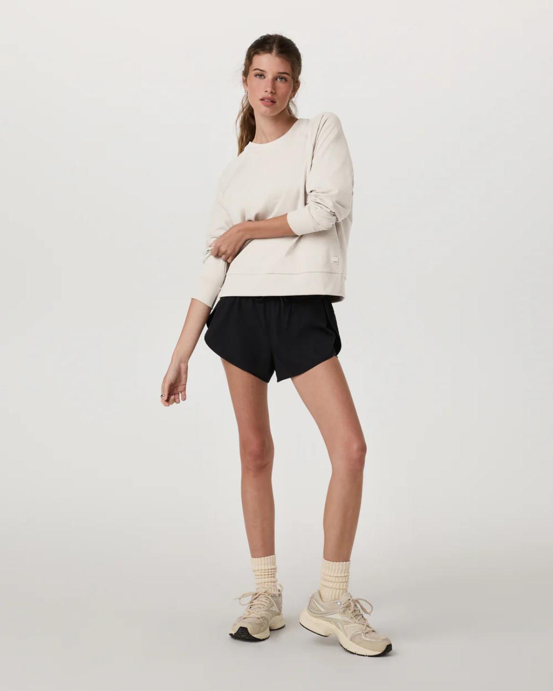 beige crewneck sweatshirt