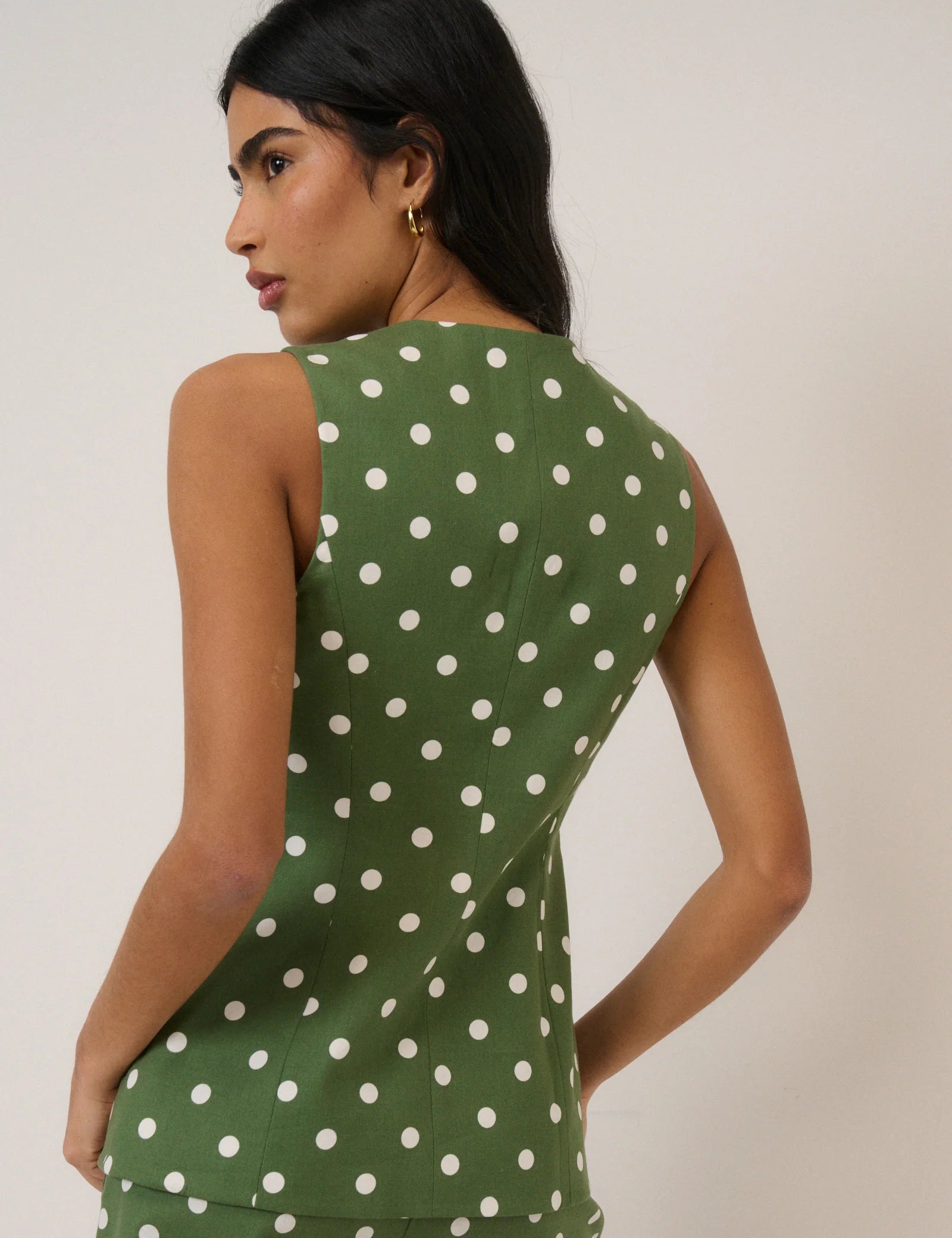 polka dot green vest