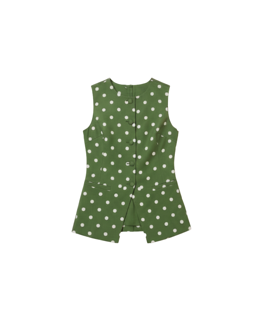 polka dot green vest