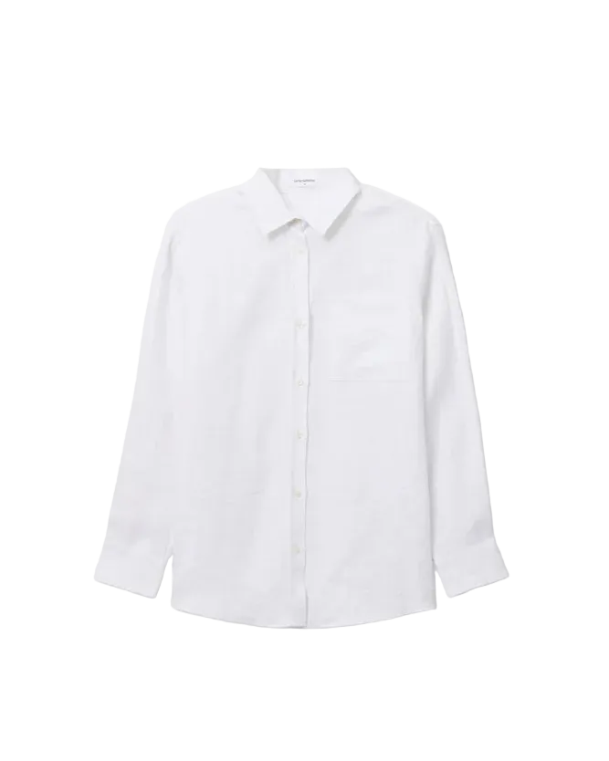 white linen blouse button down