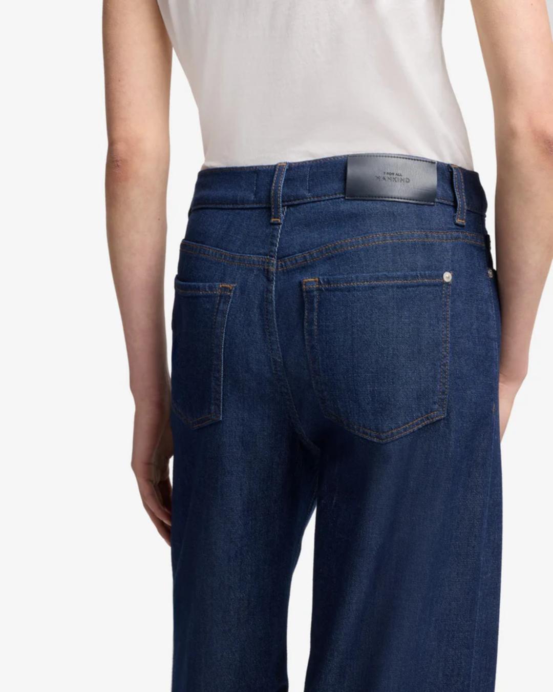 blue denim wide leg pant