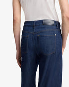 blue denim wide leg pant