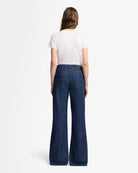 blue denim wide leg pant