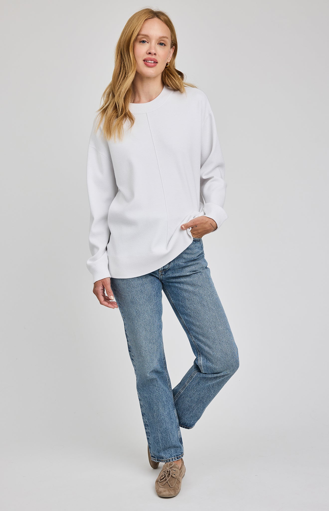 white oversized sweater