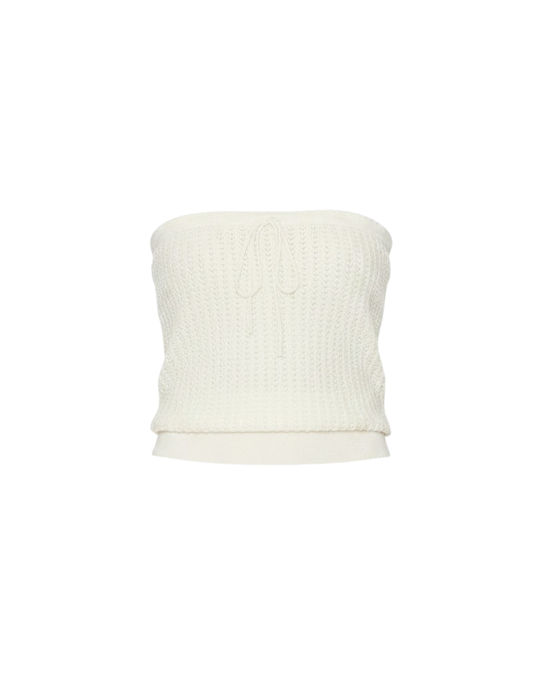 knit cream tube top