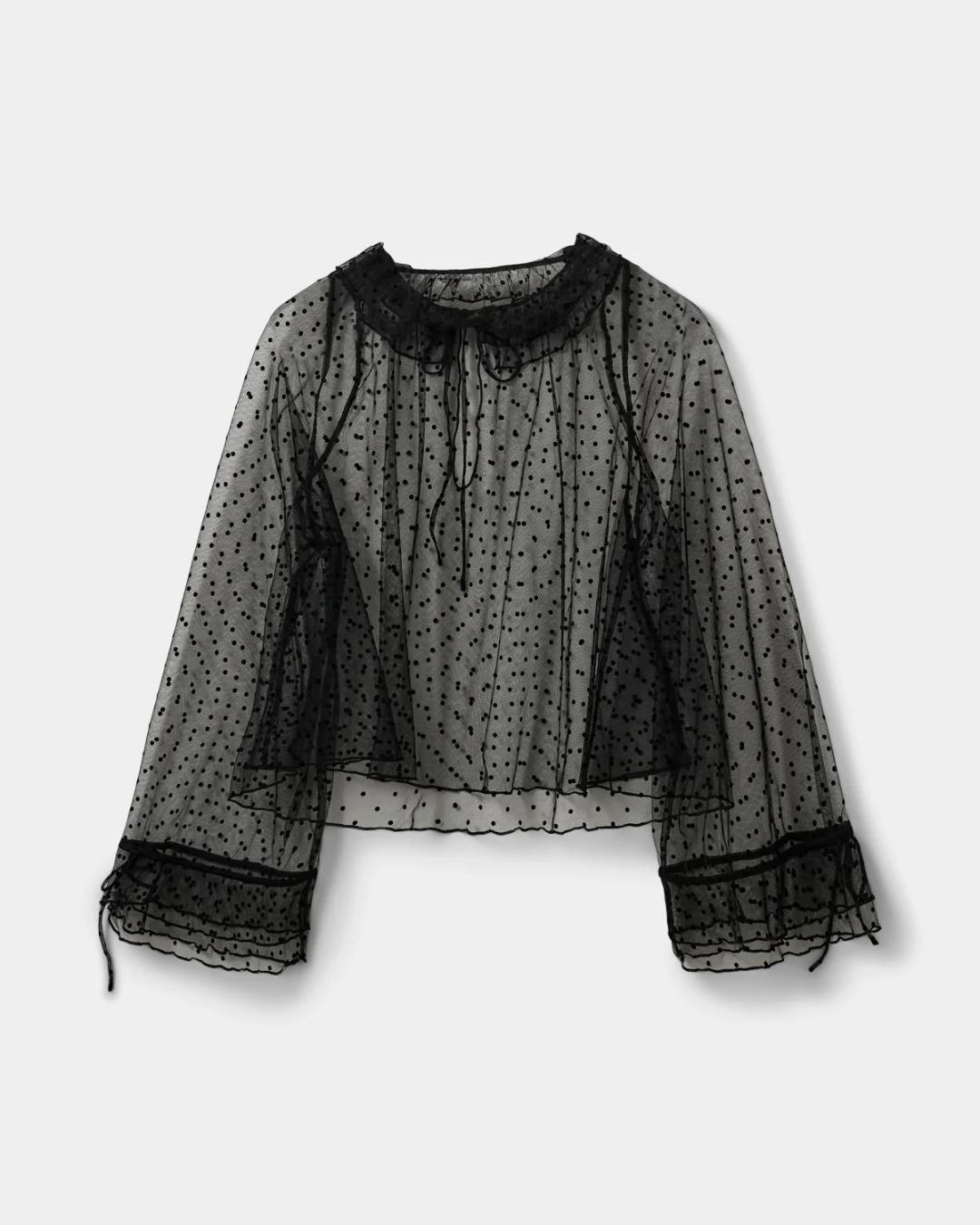 black sheer blouse