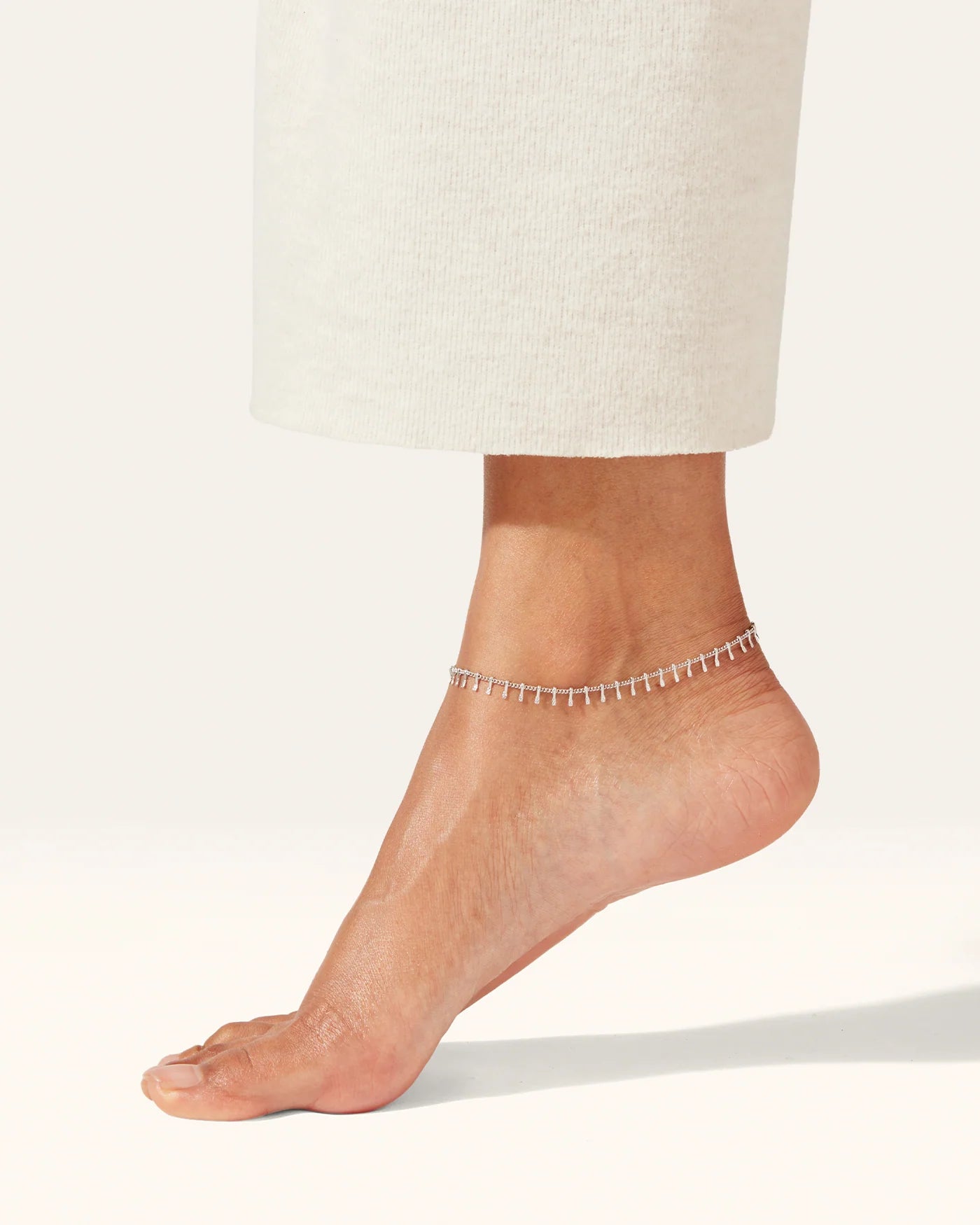 delicate silver anklet