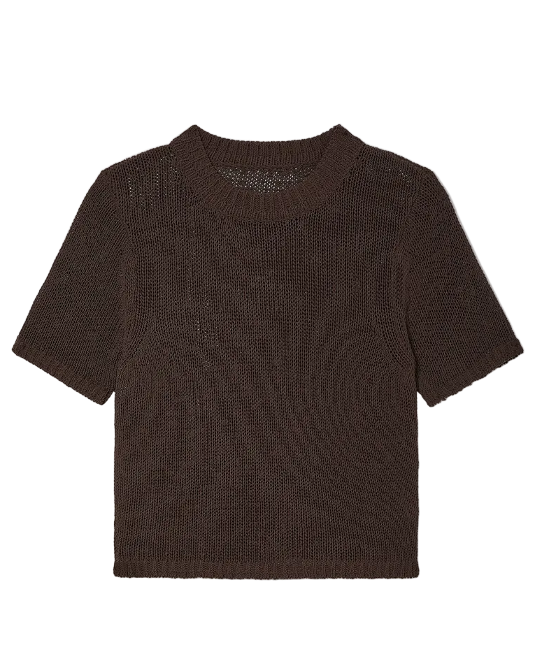 brown knit t-shirt