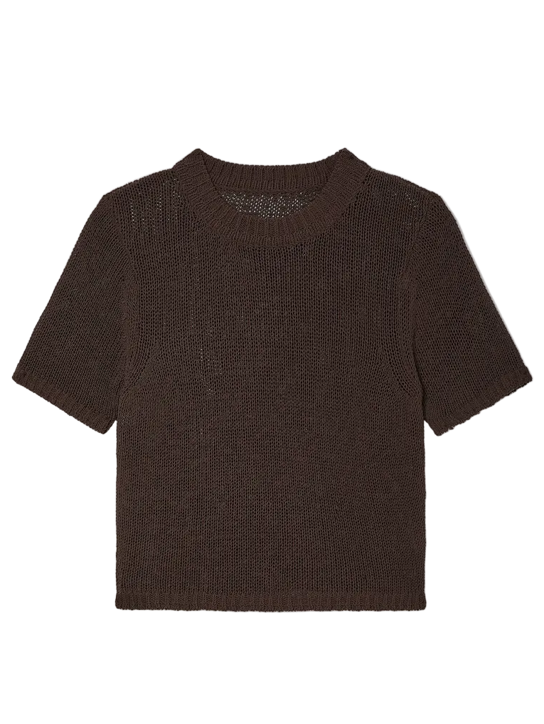 brown knit t-shirt