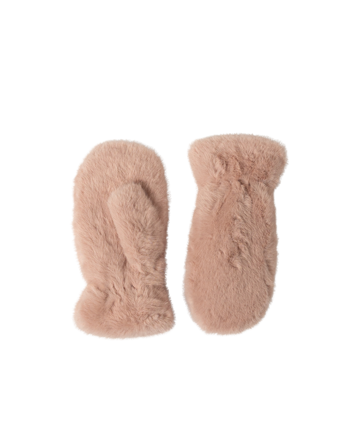 pink faux fur mittens