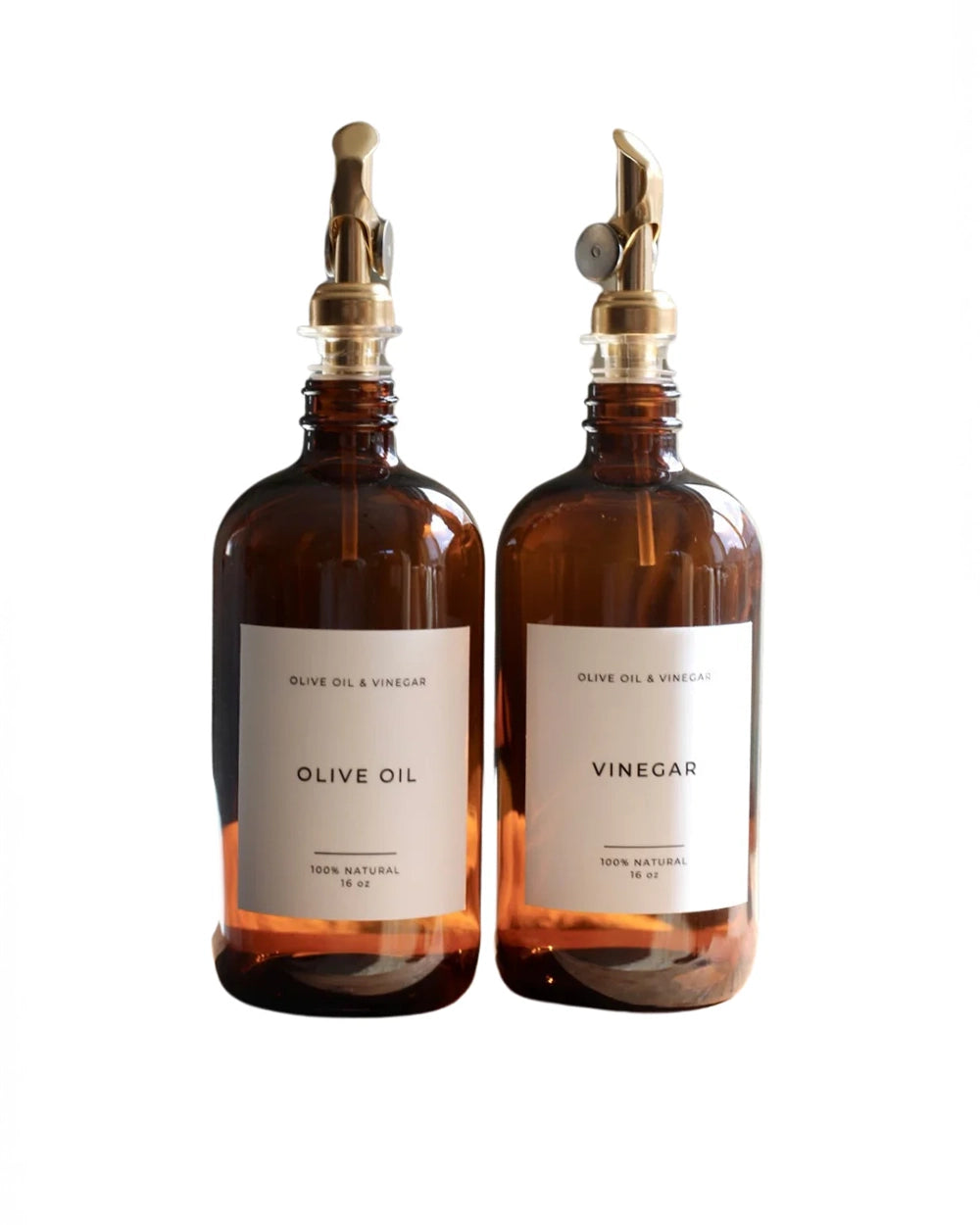 Luxe B Co Olive Oil and Vinegar Glass Amber Bottles