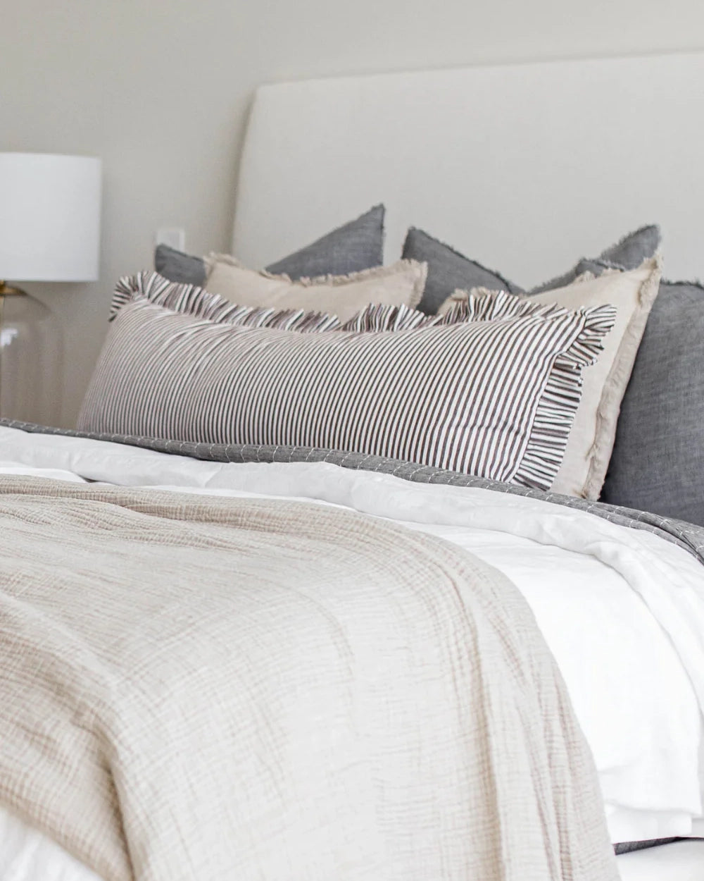 Luxe B Co Ruffle Striple Pillow Cover