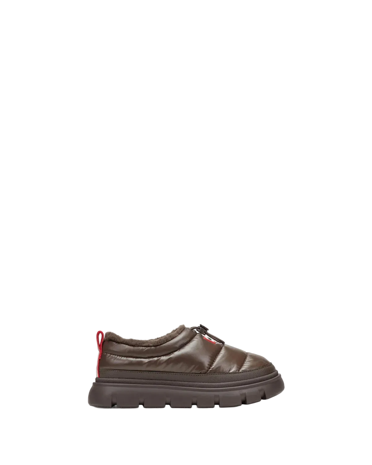 brown puff mule shoes