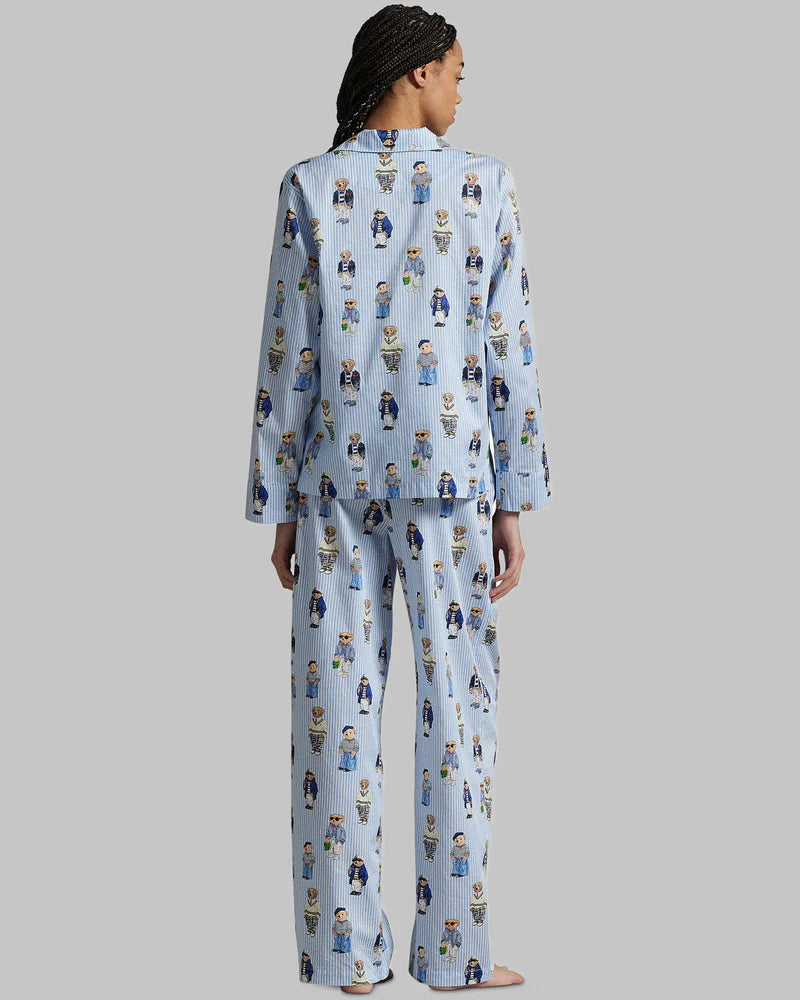 pj set in blue with polo bears all over