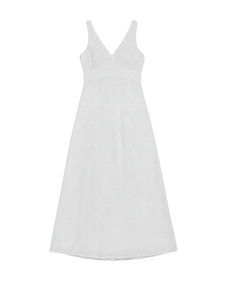 white eyelet maxi dress