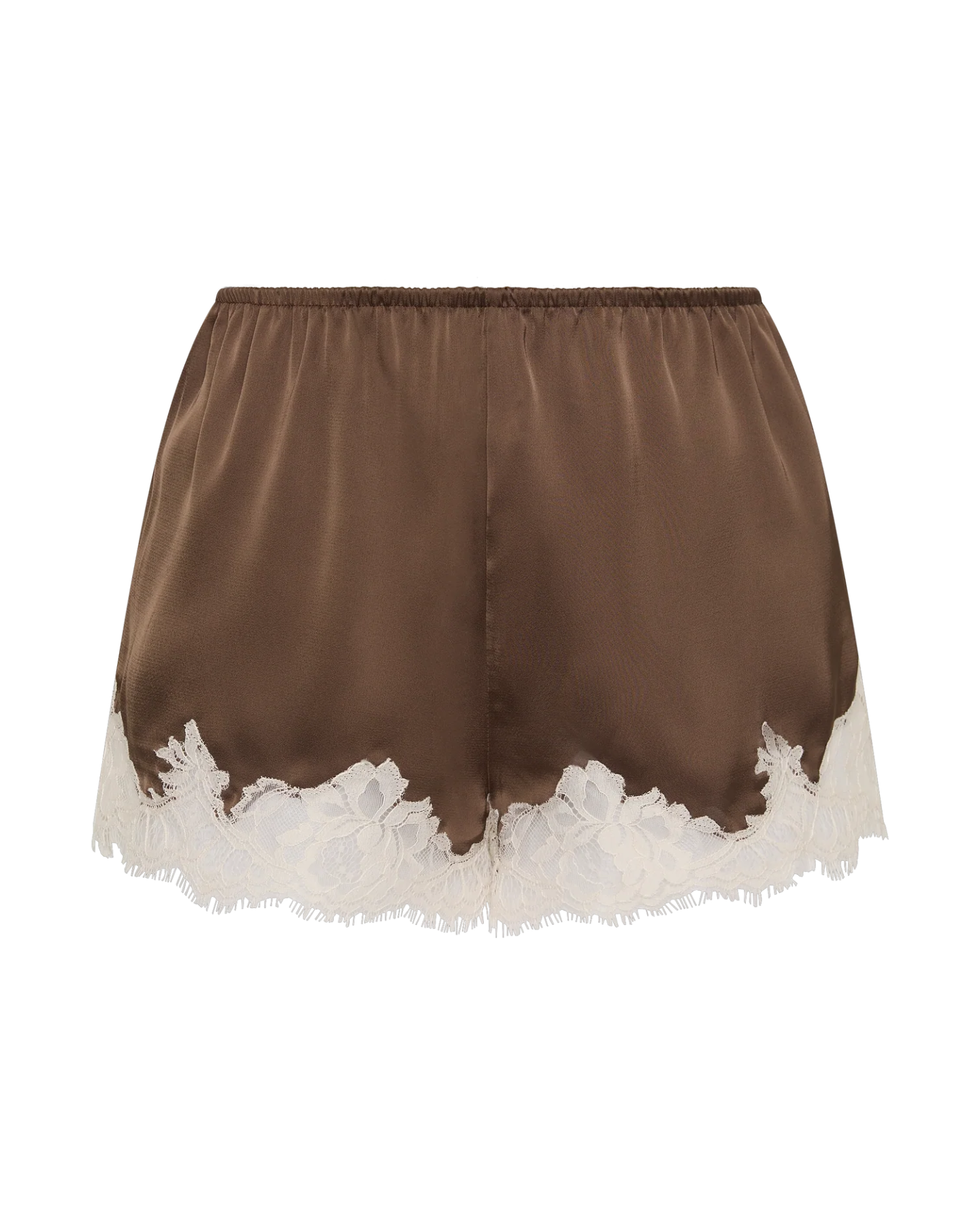 lace short in brown with lace on bottom