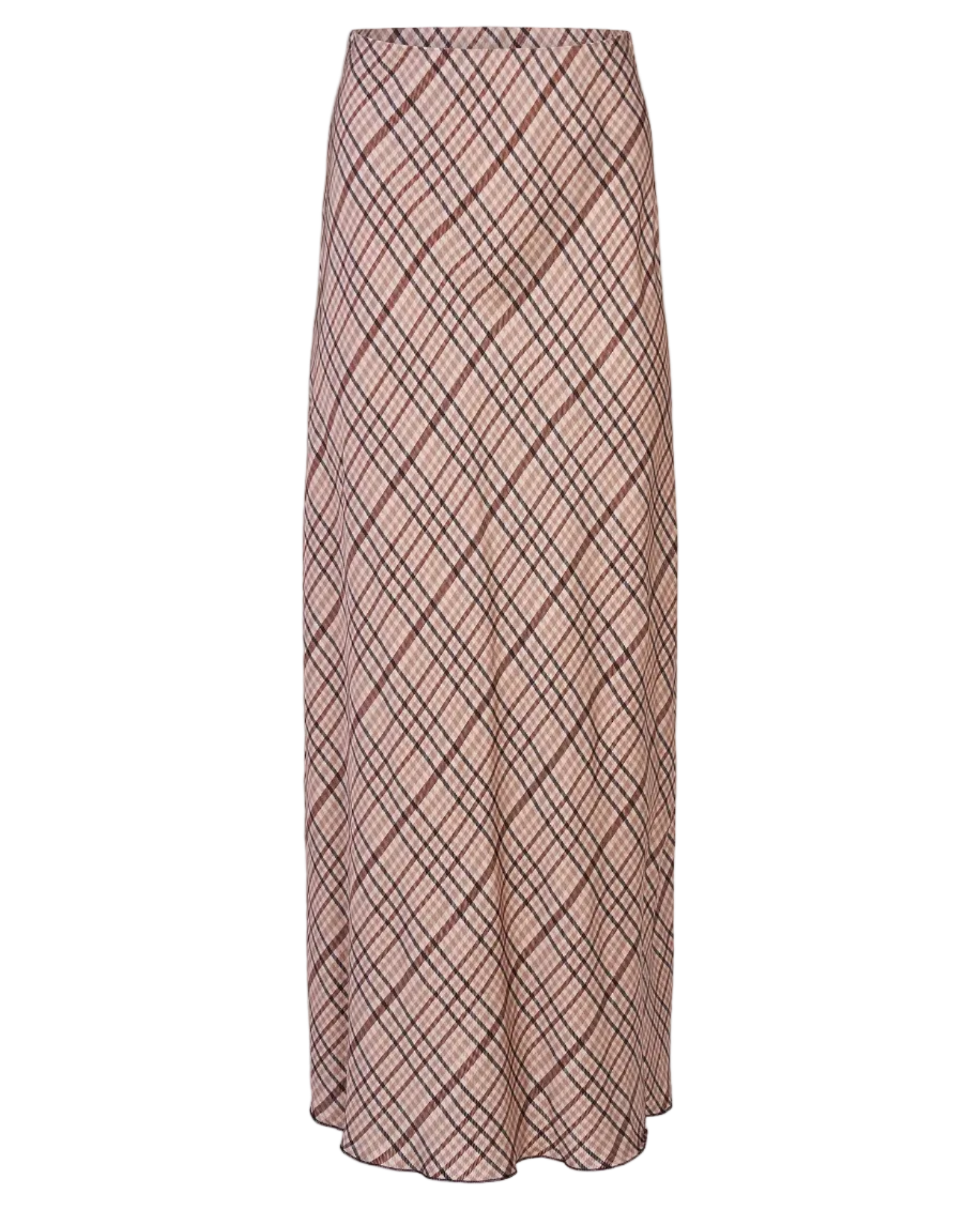 maxi plaid skirt in beige
