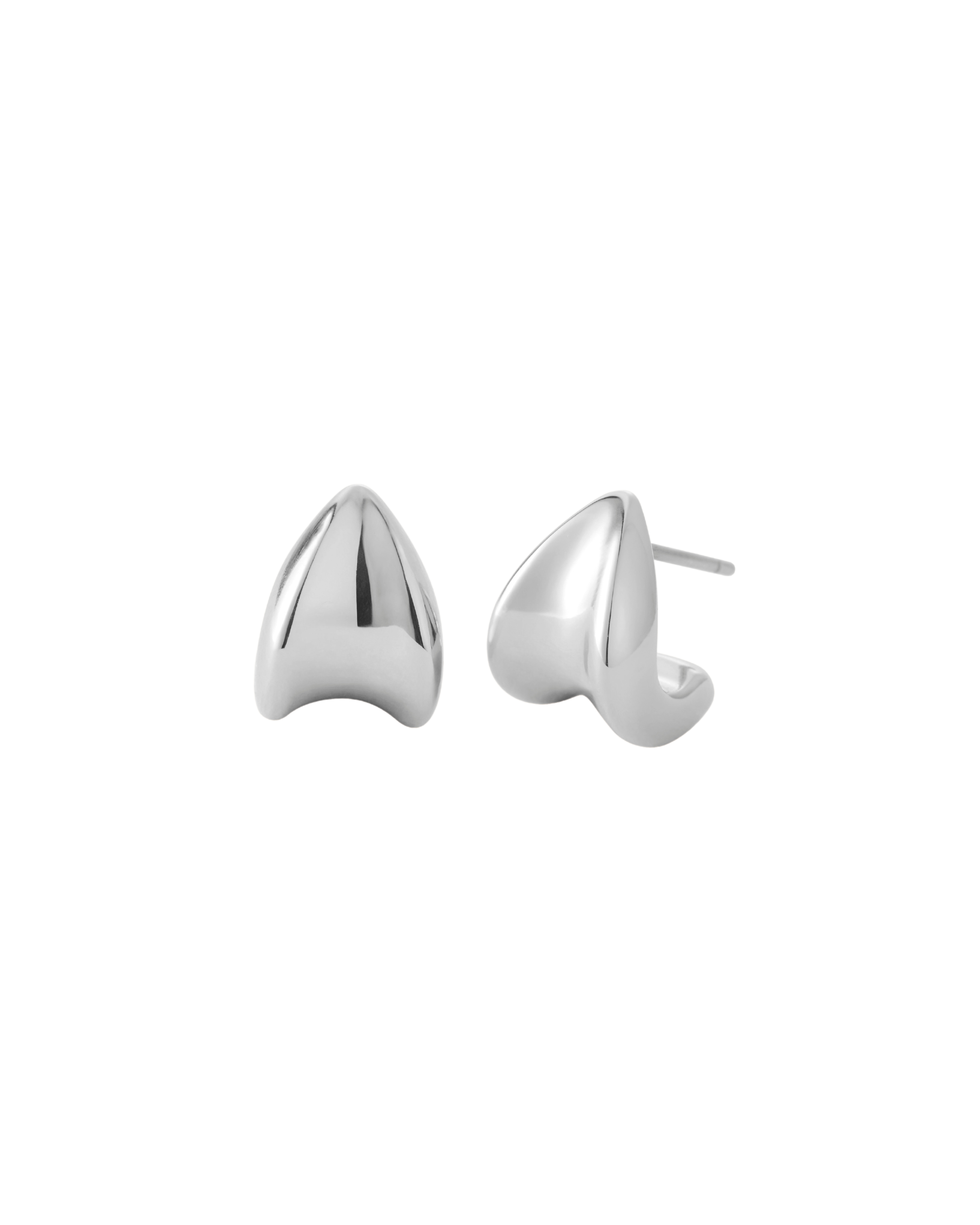 mini statement silver earrings