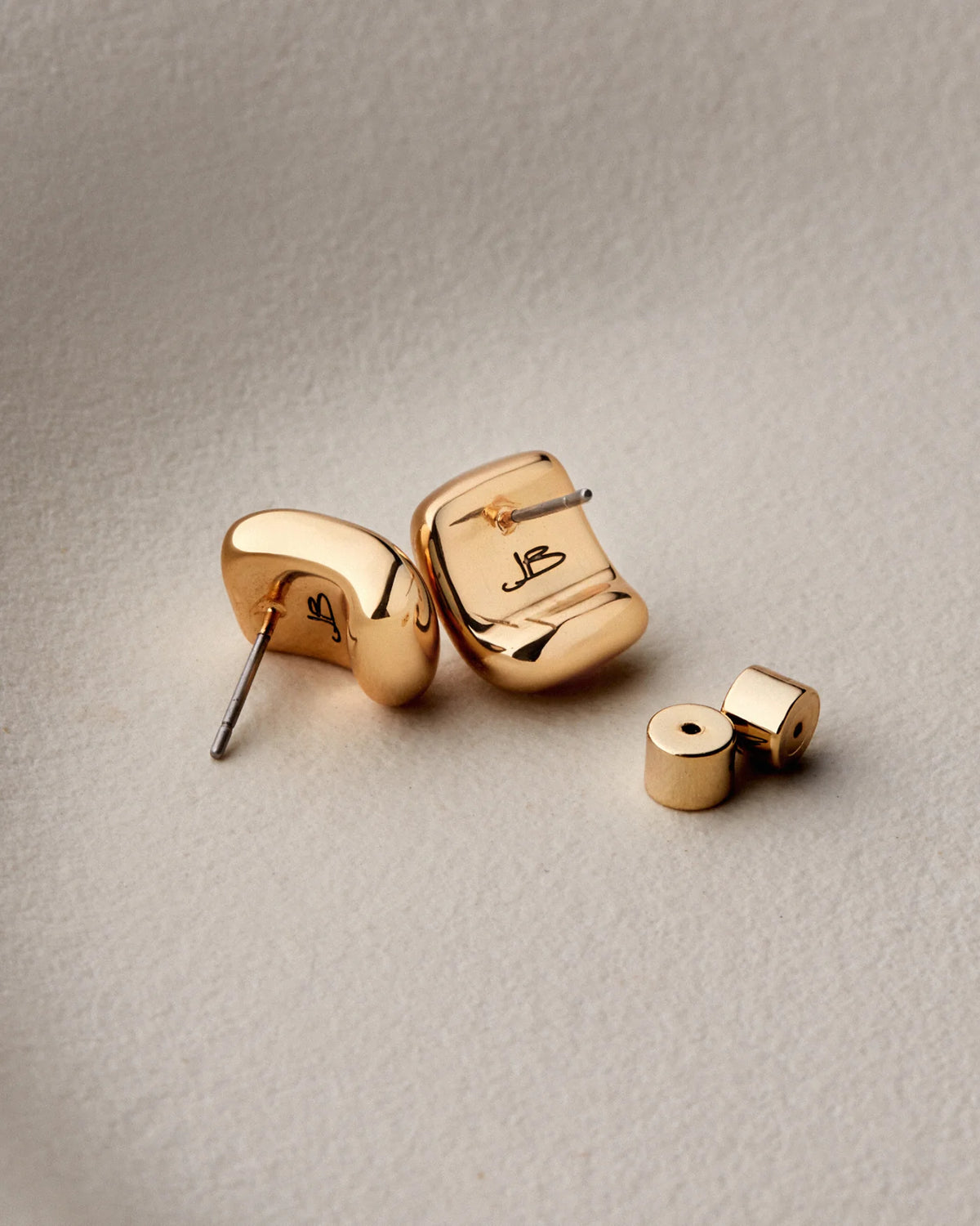 square gold earring