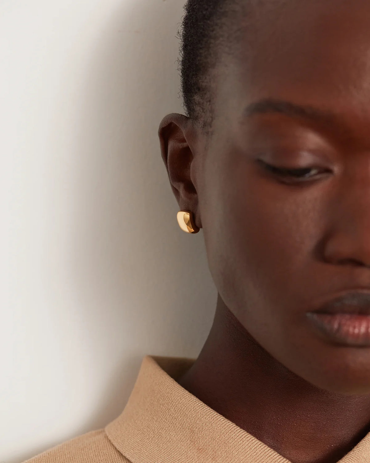 square gold earring