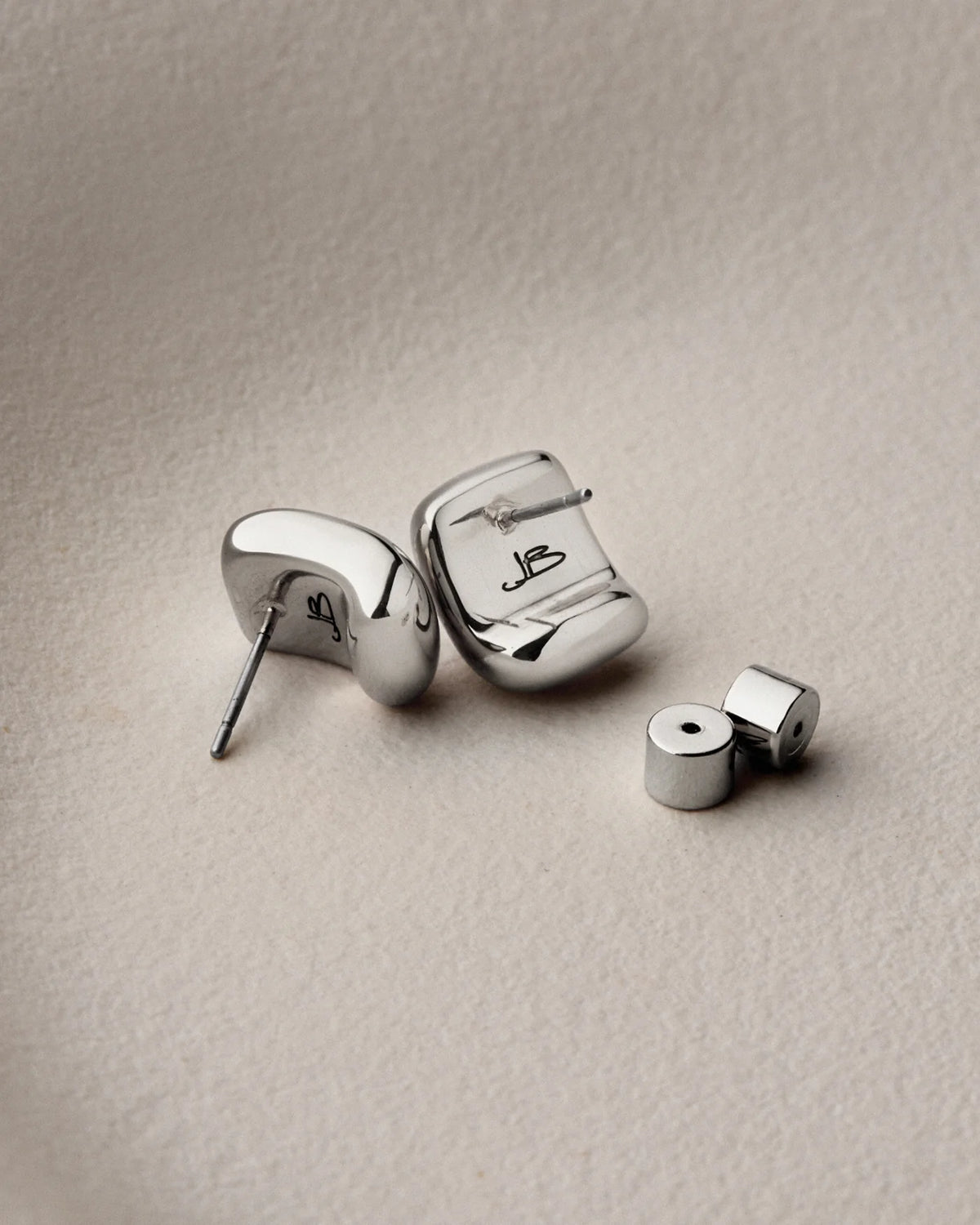 chunky silver earring
