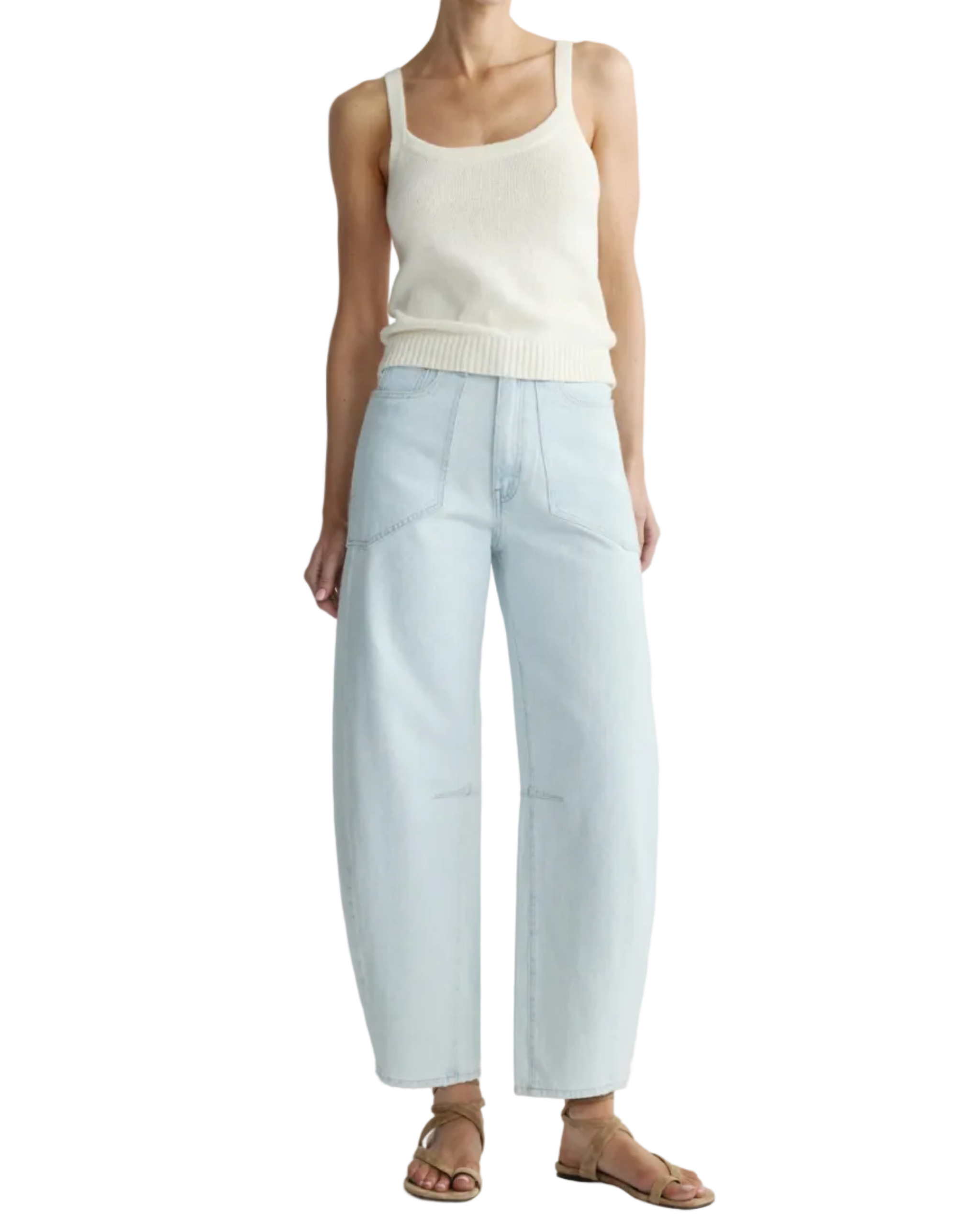 light wash barrel jean
