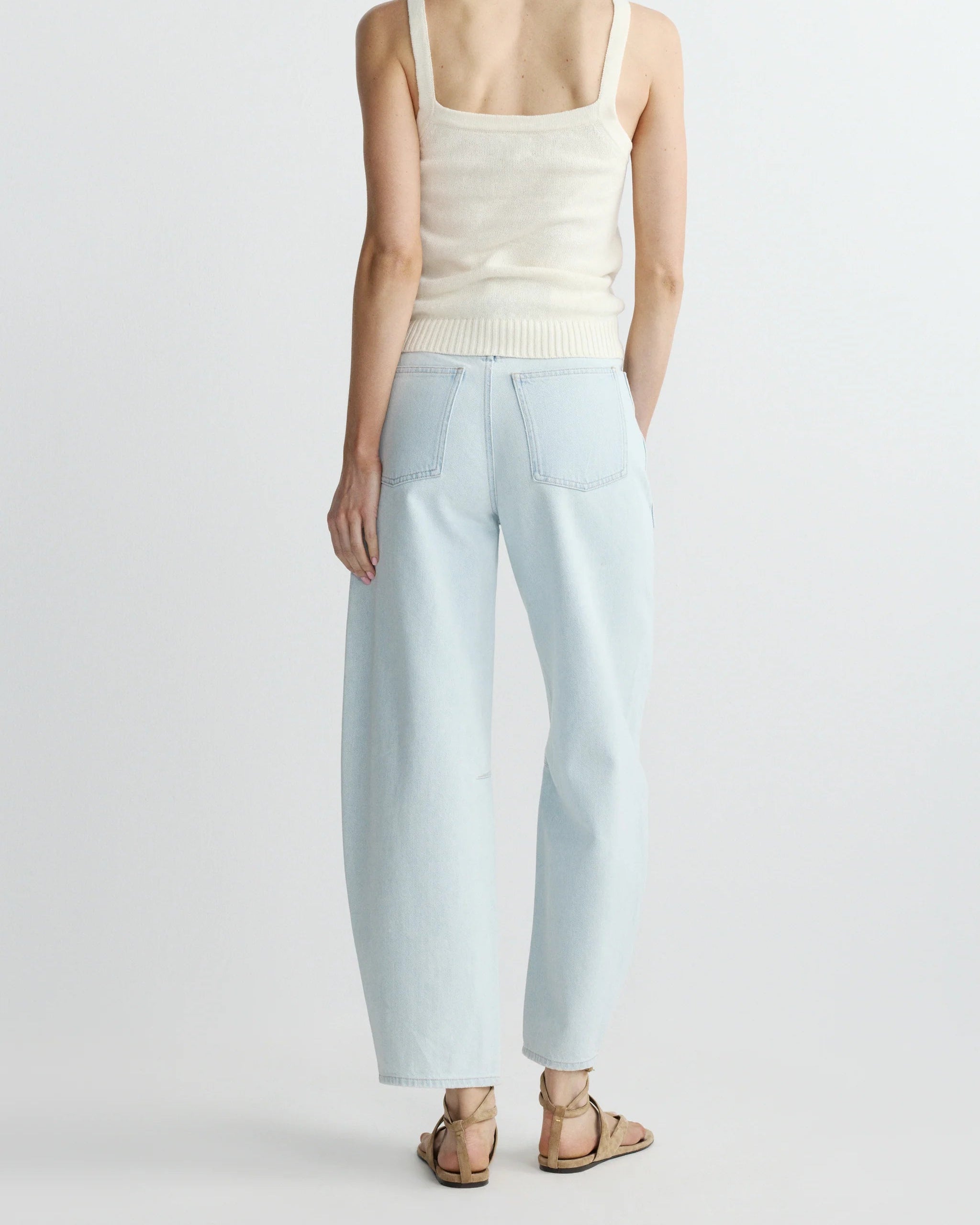 light wash barrel jean